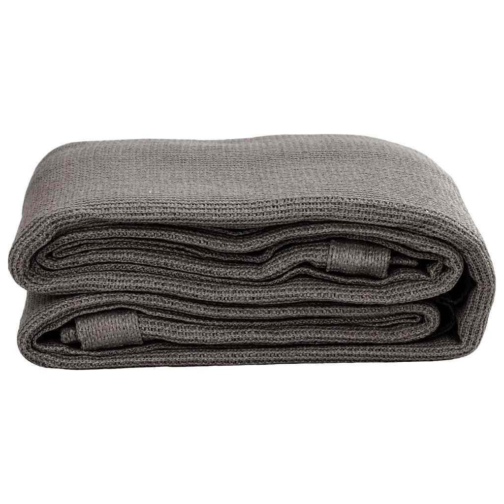 furnicato Outdoorteppich Zeltteppich 250x250 cm Anthrazit aus hochdichtem Polyethylen, Höhe: 1 mm, Wetterfeste Bodenmatte mit Ösen, atmungsaktiv und einfach zuschneidbar