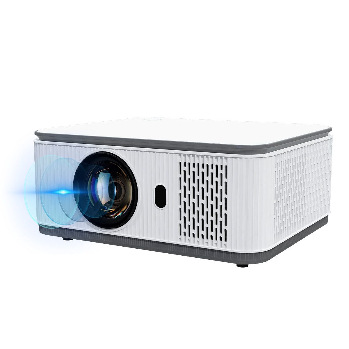 Happybe Mini Beamer Full HD 1080p, Heimkino mit WiFi 6 & BT 5.4, Android 11 Portabler Projektor (400 lm, 1000:1, 1080P px, Beamer 4K Unterstützung mit HDMI/USB / PS5 für Heimkino Spiele Camping)
