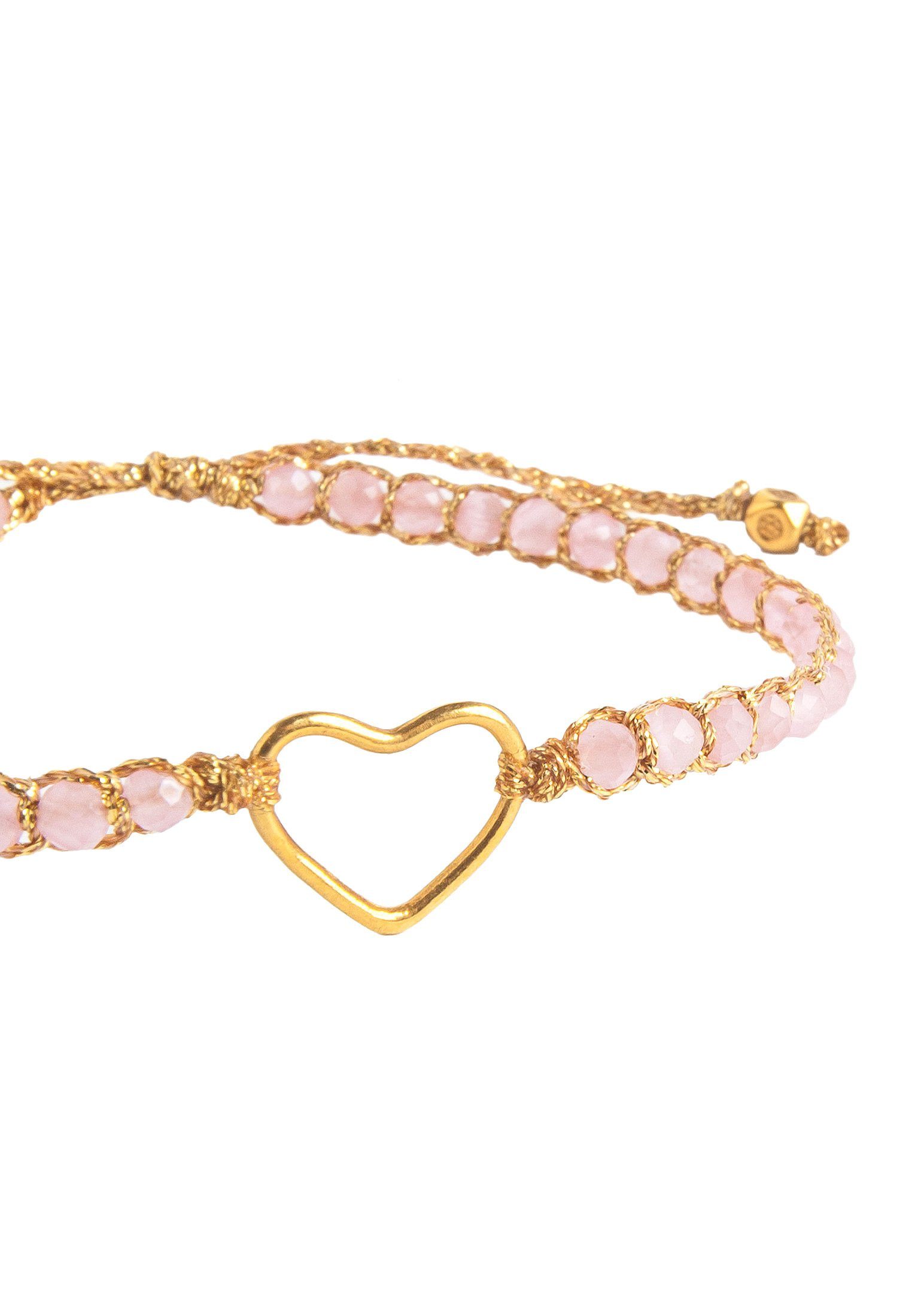 SAMAPURA Armband Rosa Turmalin-Mosambik-Herz-Armband, Gold Faden (kein Set, günstig online kaufen
