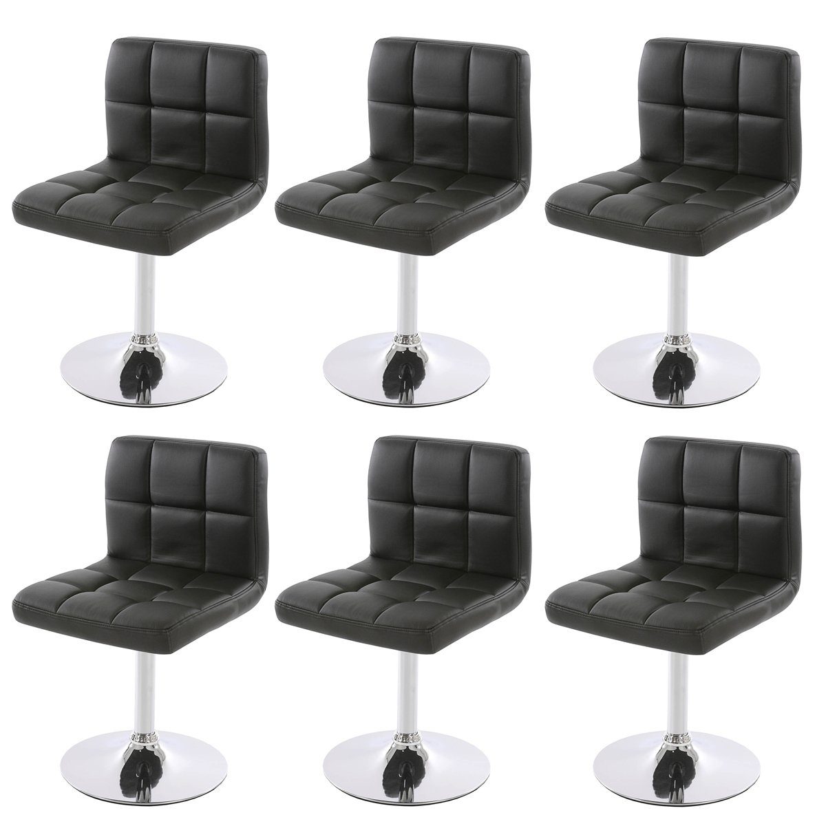 MCW Esszimmerstuhl Cadiz-6 (Set, 6 St), 6er-Set, Drehbar um 360°, Leicht zu reinigen, Bequeme Polsterung grau | grau | Stühle