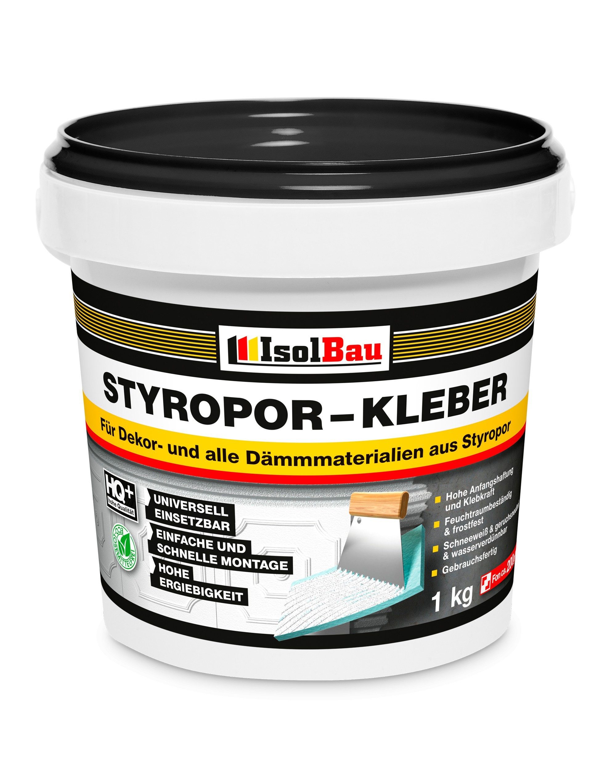 None Dispersionskleber Styroporkleber 1 kg Styropor Renoviervlieskleber Deckenplatten, Styroporleisten, Zierprofile, Deckenplatten, Deckenrosetten