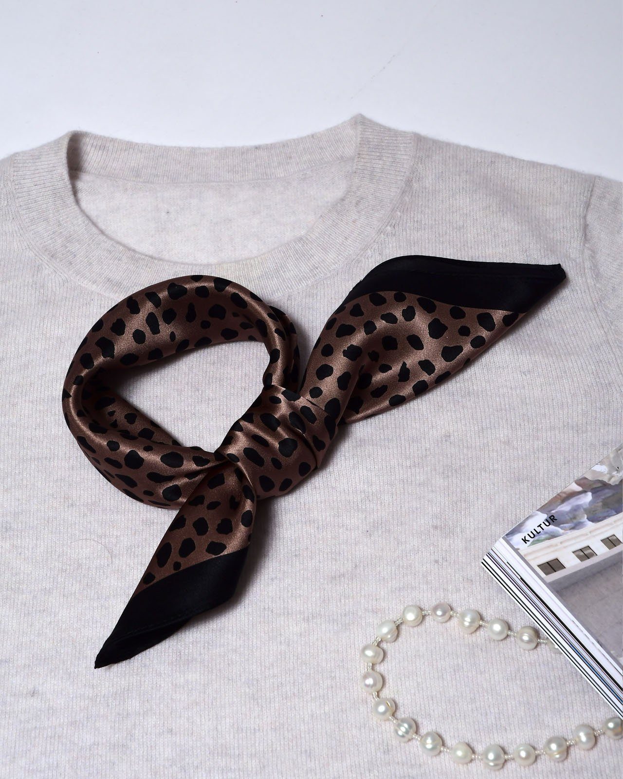 MayTree Seidentuch quadratisch, Leopard 53x53 cm, Nickituch, Bandana-Schal, günstig online kaufen