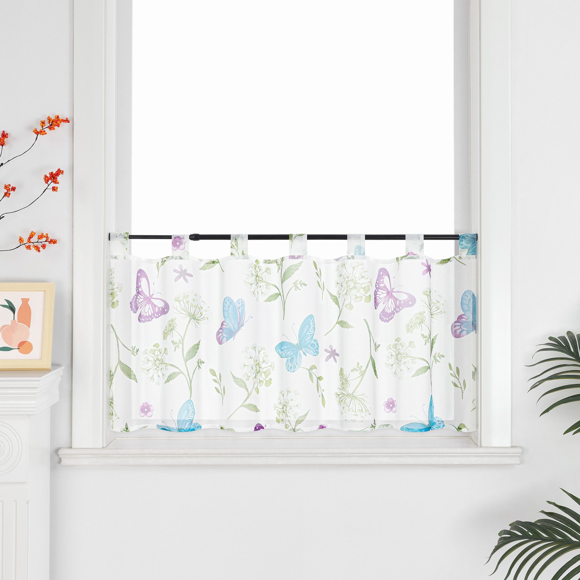 Joyswahl Scheibengardine, Schlaufen, transparent, Bedruckte Kurzstores mit günstig online kaufen