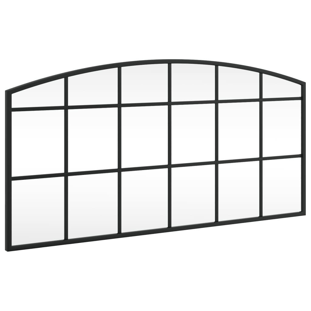 vidaXL Spiegel Wandspiegel Schwarz 80x40 cm Gewölbt Eisen (1-St)