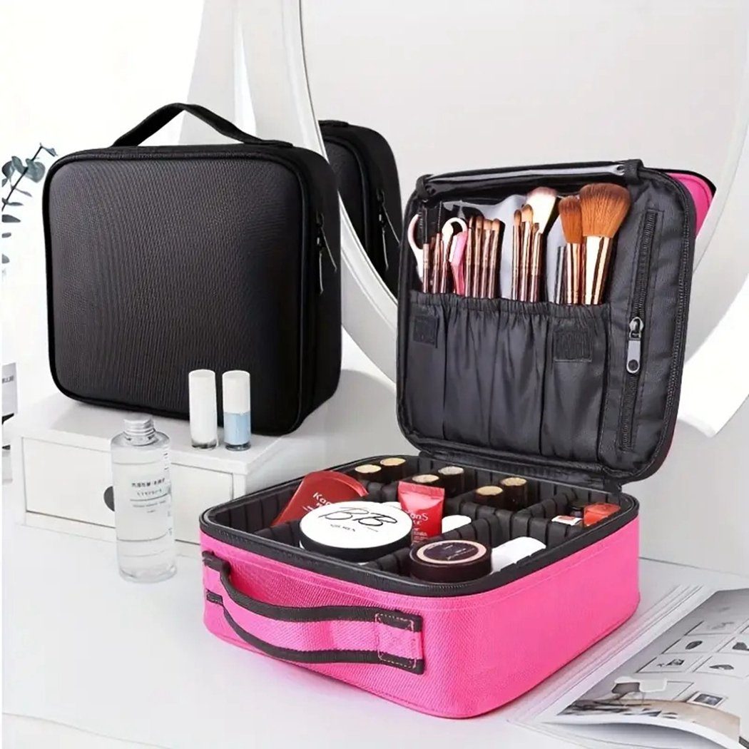 Reise-Make-up-Tasche: - wasserdicht TUABUR tragbar, Perfekt pink für Kulturbeutel Teens