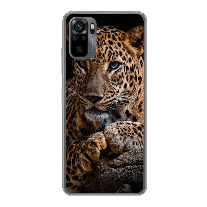 MuchoWow Handyhülle Wildtiere - Panther - Porträt - Schwarz - Tiere Phone Case Handyhülle Xiaomi Redmi Note 10 Silikon Schutzhülle
