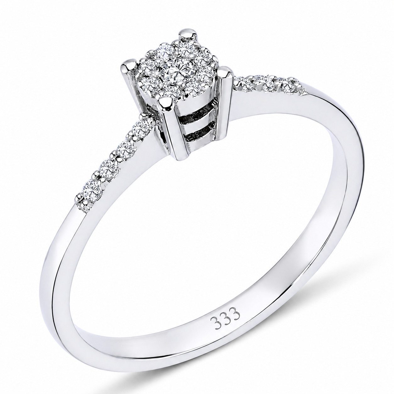 EinStein Diamant Diamantring Diamant Solitär Ring 0,30 Carat Effekt Antragsring 8 Karat Weißgold, Diamant, Solitär Ring, Antragsring, Verlobungsring, Gold