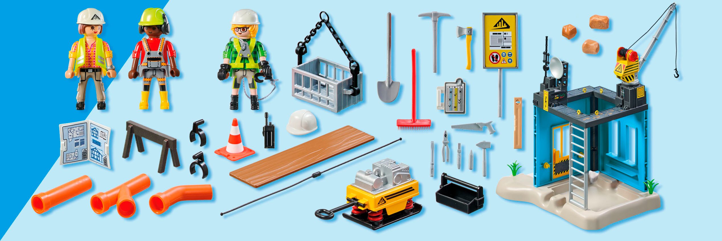 Playmobil® Baustelle (71650), Action Heroes Konstruktions-Spielset, (138 St), Made in Europe