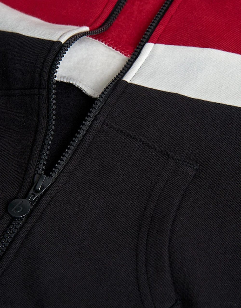 BÒBOLI Sweatjacke BÒBOLI Jungen Sweatjacke Jacke Kapuze schwarz weiß rot (1-tlg., kein Set)