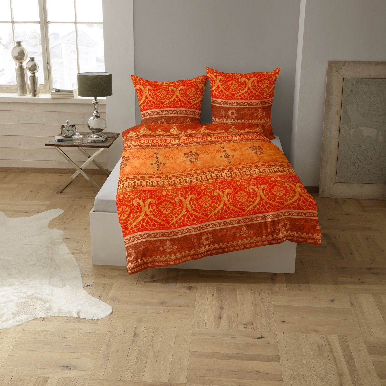 CASATEX Bettwäsche Indi Terra-Orange Satin, Satin, 2 teilig, Indisch, Orientalisch – Bild 2 von 5