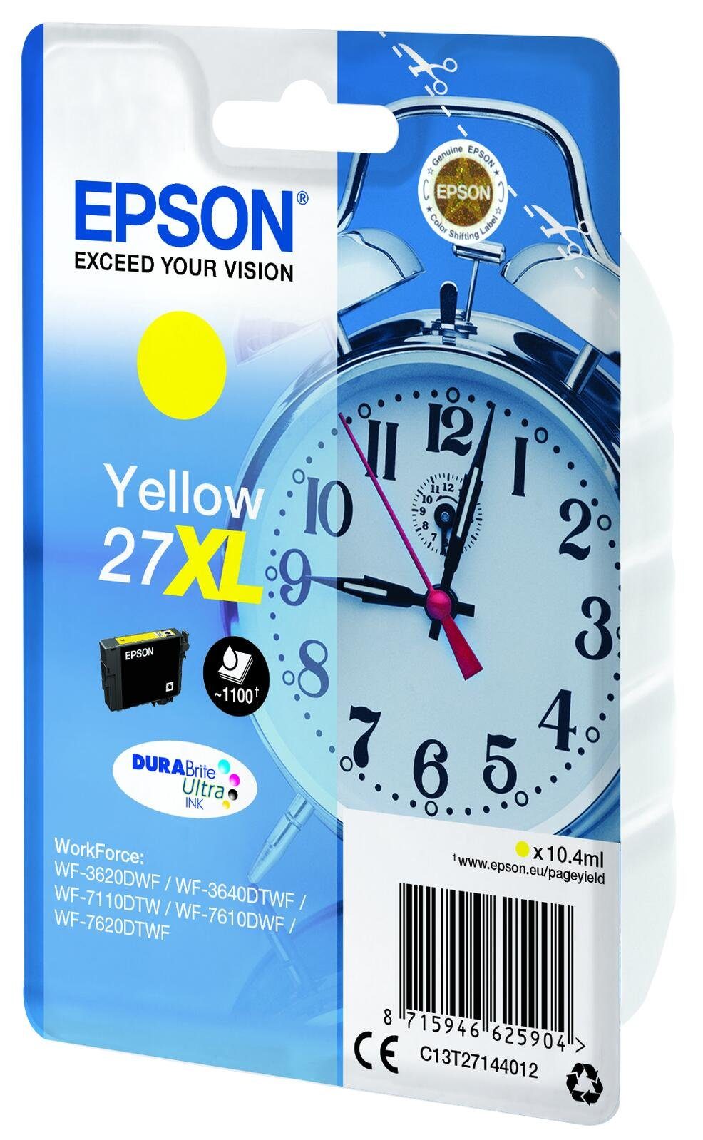 Epson Epson 27XL Wecker Druckerpatrone gelb Tintenpatrone