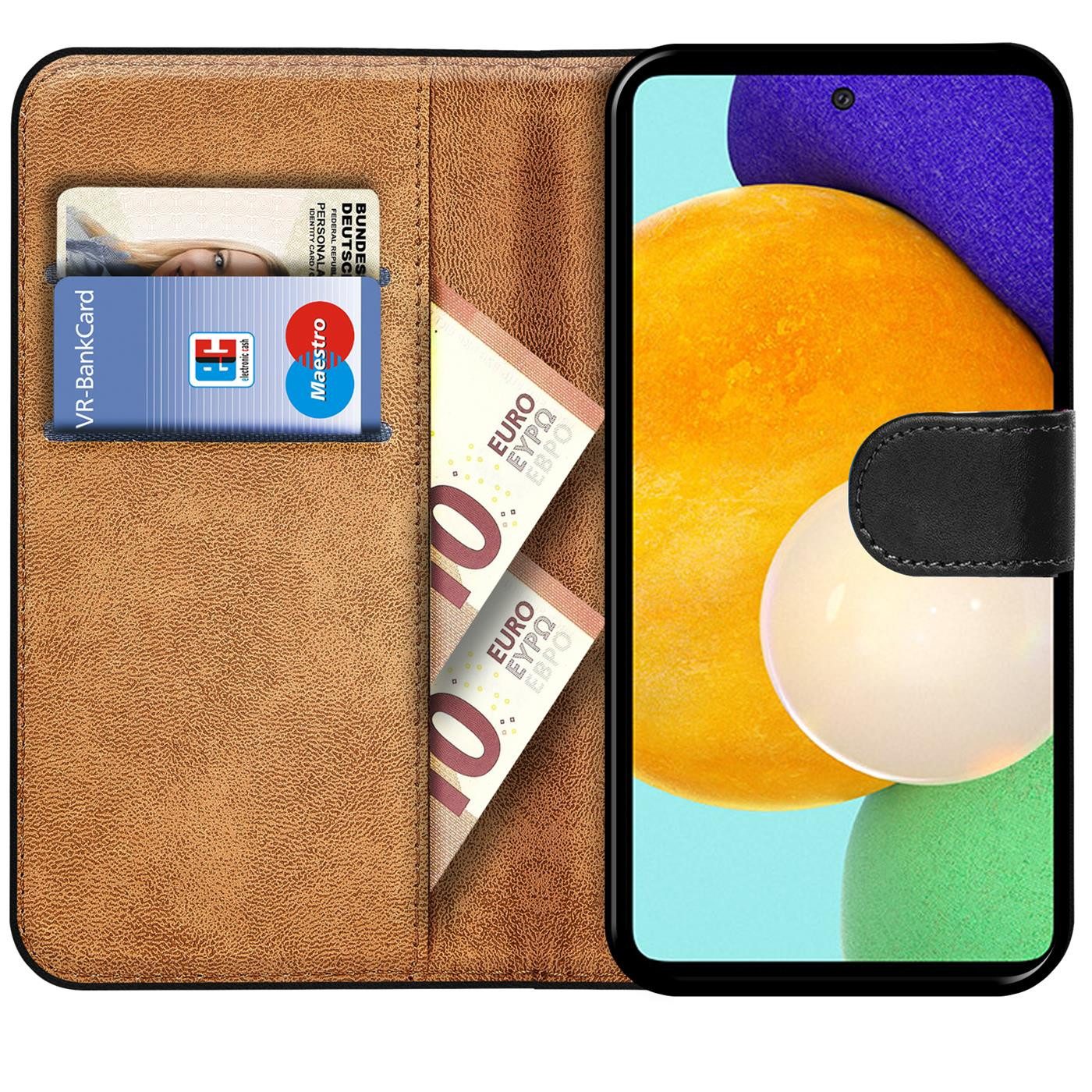 CoolGadget Handyhülle Book Case Handy Tasche für Samsung Galaxy A52, A52s 5G 6,5 Zoll, Hülle Klapphülle Flip Cover für Samsung A52 4G/5G Schutzhülle stoßfest