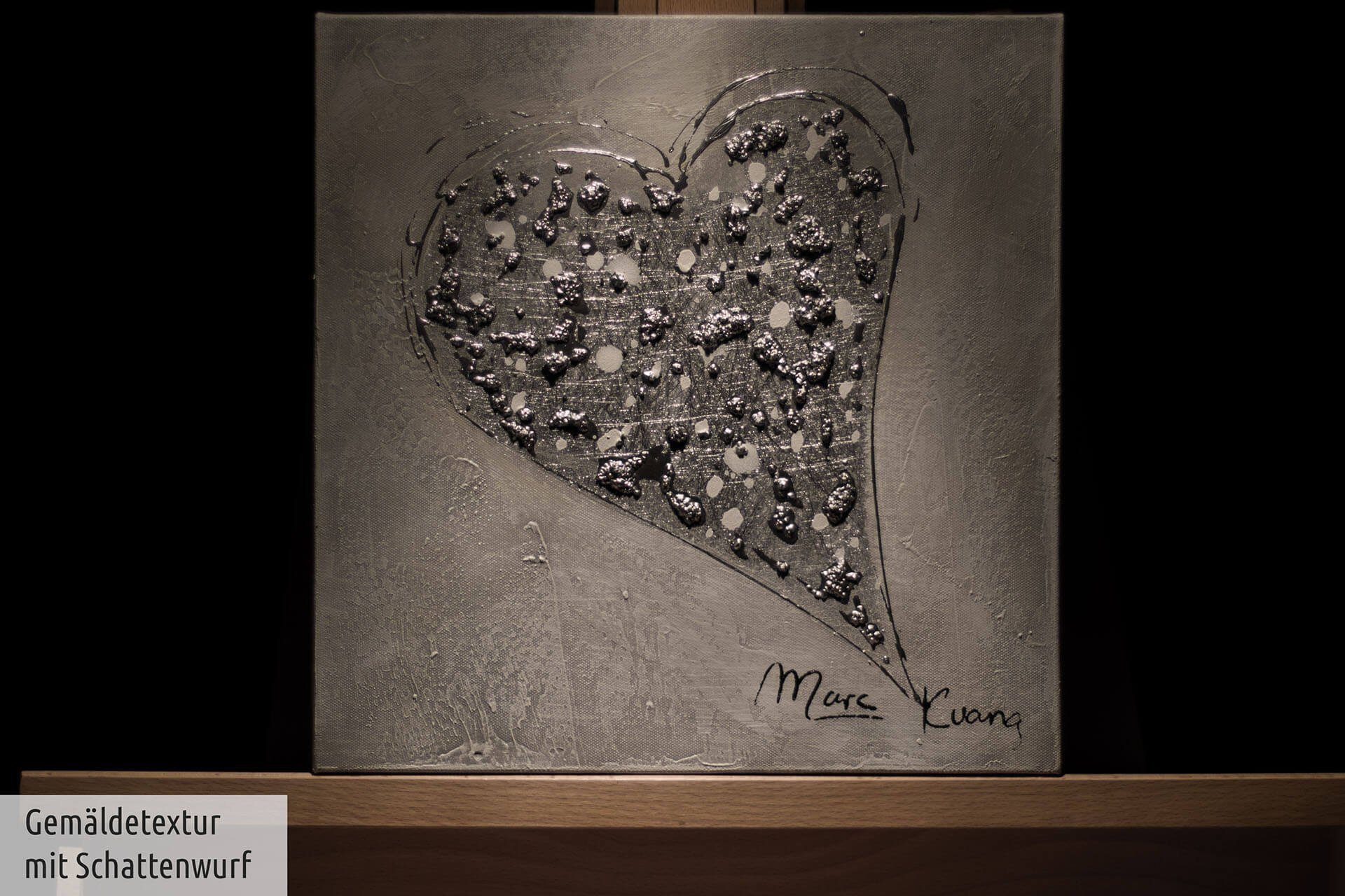 Heart HANDGEMALT KUNSTLOFT Elastic Wandbild Wohnzimmer Gemälde cm, Leinwandbild 100% 30x30