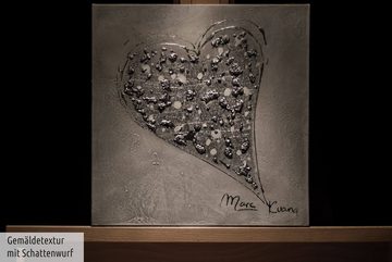 KUNSTLOFT Gemälde Elastic Heart 30x30 cm, Leinwandbild 100% HANDGEMALT Wandbild Wohnzimmer