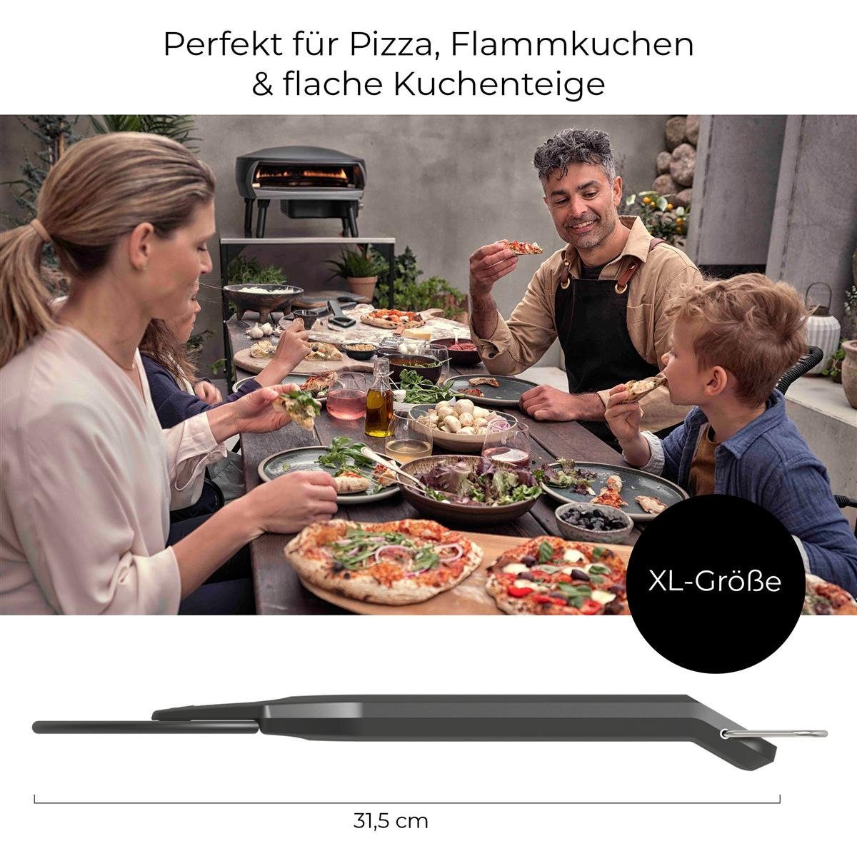 POWERHAUS24 Edelstahl, Pizza-Schneiderad XL Pizzaschneider aus Klingenschutz