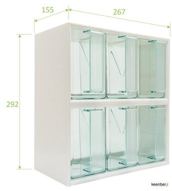 Quellmalz Schrankeinsatz 6er Vorratsschüttensatz - Küchenschütte, Kunststoff, transparent