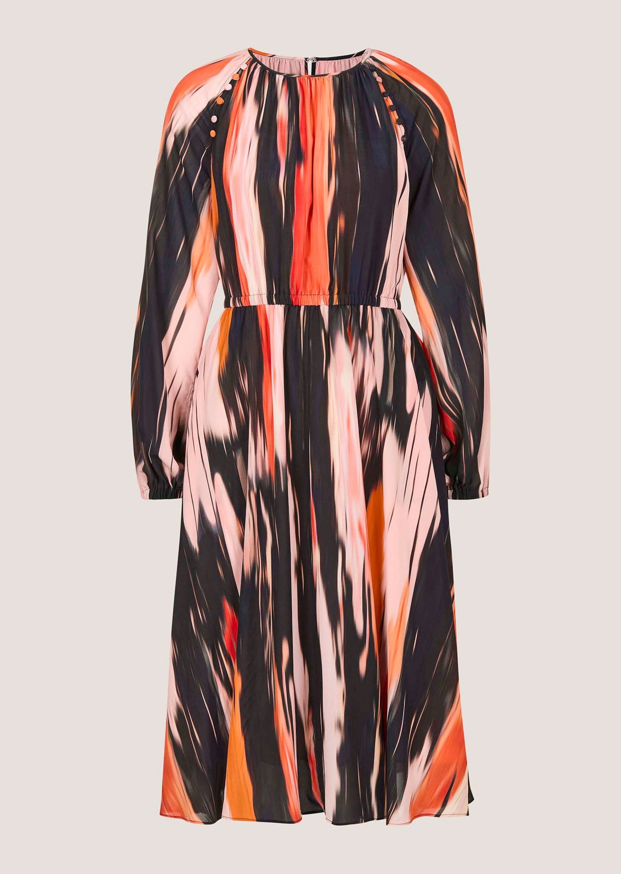 Midikleid Viskosekleid mit Streifenmuster