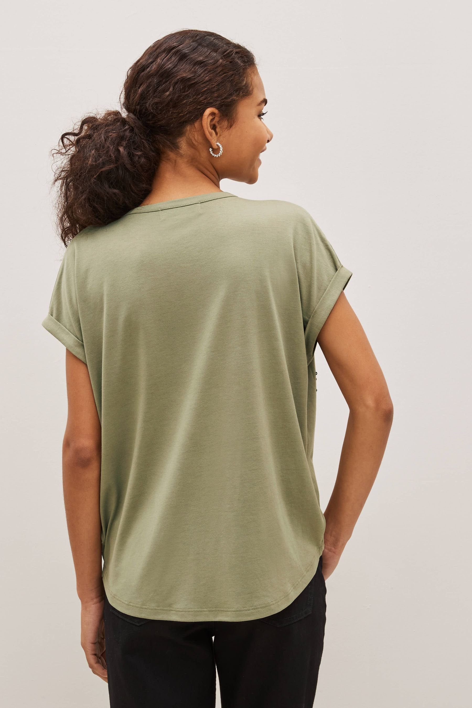 Next Olive T-Shirt Green (1-tlg)