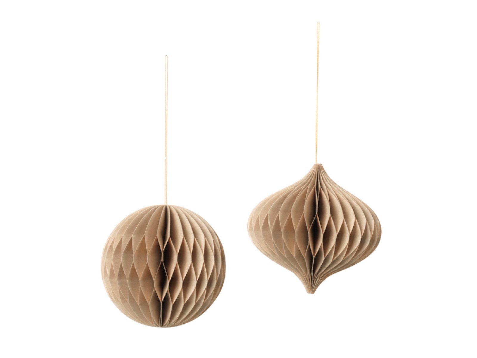 Broste Copenhagen Dekohänger Copenhagen CHRISTMAS MIX Papierhänger natural brown Set2, Christmas Mix Christbaumschmuck