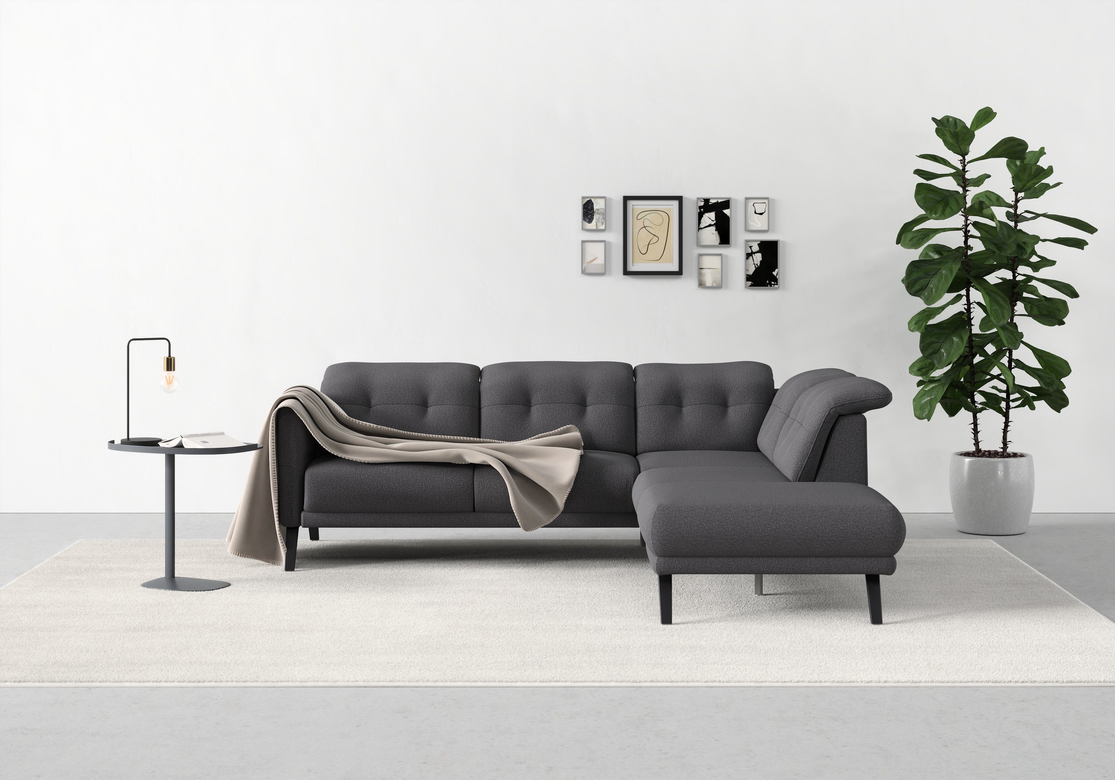 sit&more Ecksofa Scandia, Wahlweise mit Armteilfunktion und Kopfteilverstellung