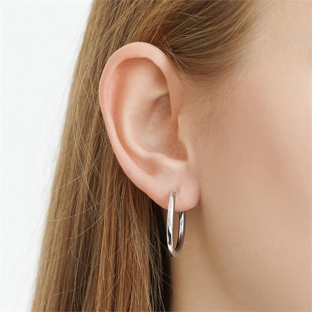 Unique Paar Creolen Schlicht aus Edelstahl in Silber 2,5 cm Durchmesser E51 günstig online kaufen