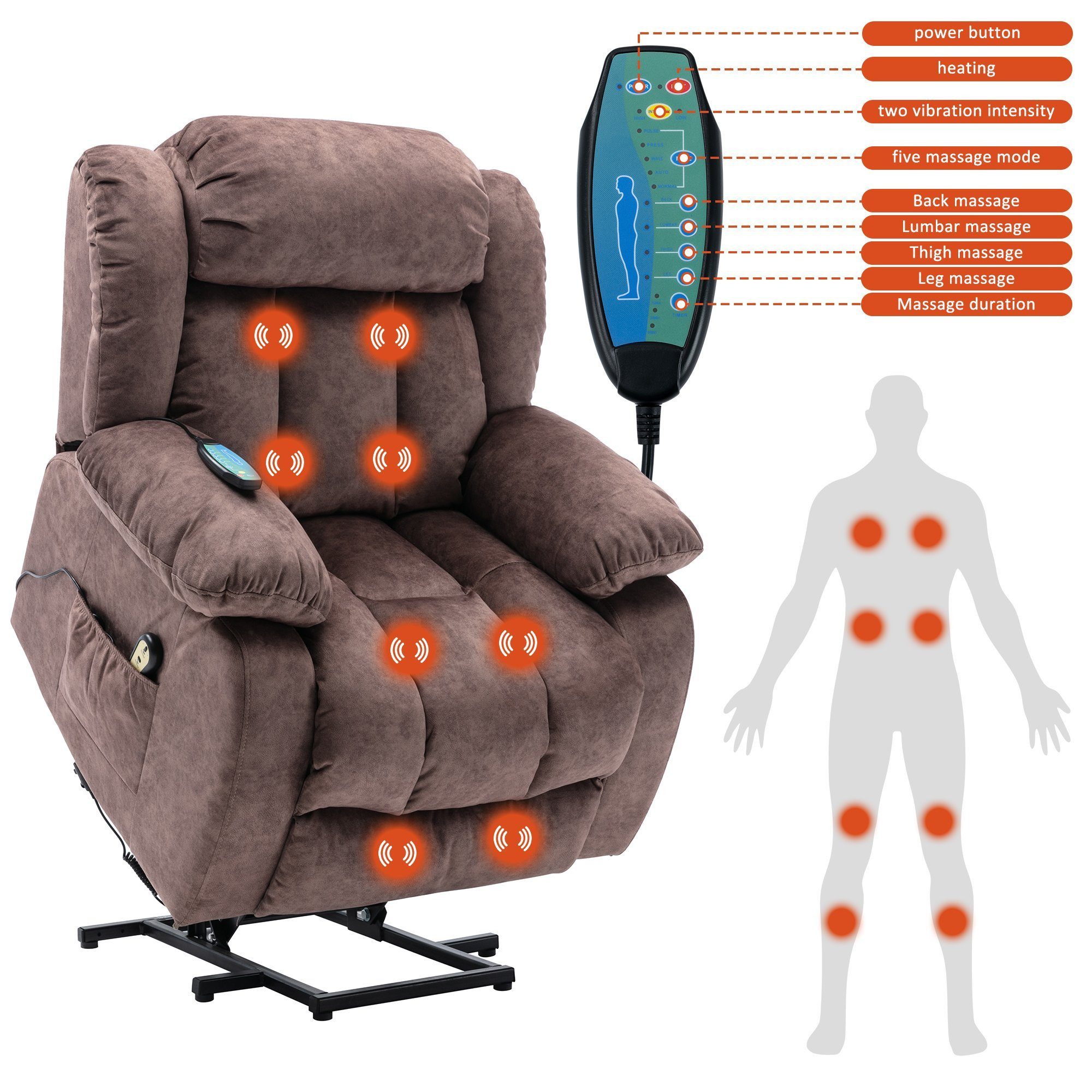 DOTMALL TV-Sessel Massagesessel mit Aufstehhilfe,Liegefunktion,Wärmefunktio günstig online kaufen