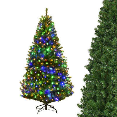 COSTWAY Künstlicher Weihnachtsbaum »LED Tannenbaum mit 11 Modi & 5 Farbwechsel und Metallständer«, 180cm hoch, inkl. 1000 Zweige & 350 LED-Lichterketten, grün