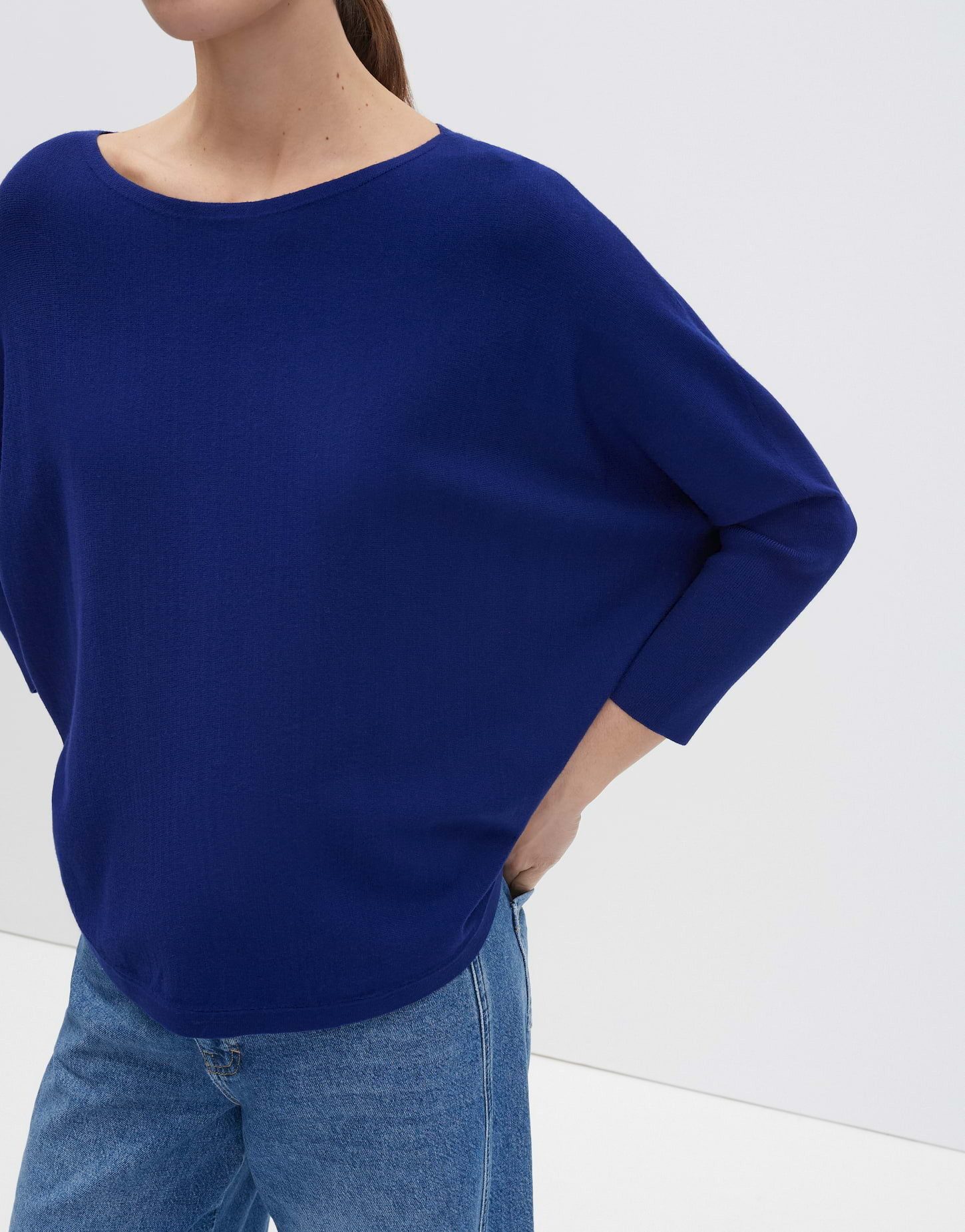 someday Strickpullover TIRAJA Oversized im Cape Stil oversized Passform, ovaler Schnitt, weich fließender Fall