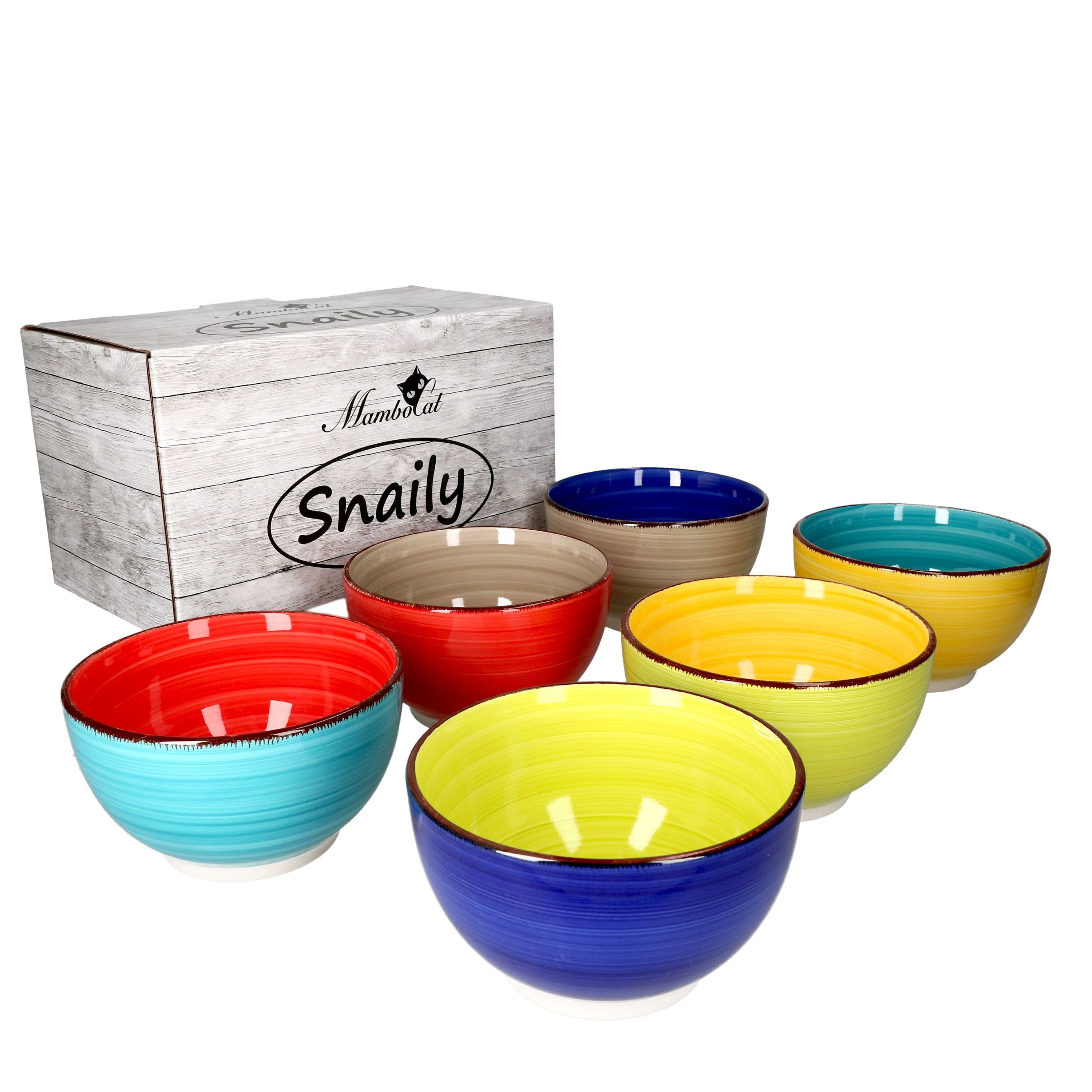 MamboCat Müslischale 6er Set Müslischale Malaga Snaily, Steingut