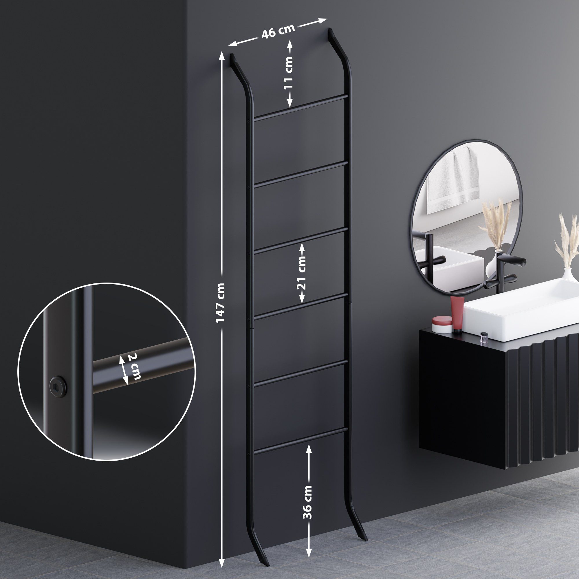 CLP Handtuchhalter Elkin, Handtuchleiter ohne Bohren, aus Metall günstig online kaufen