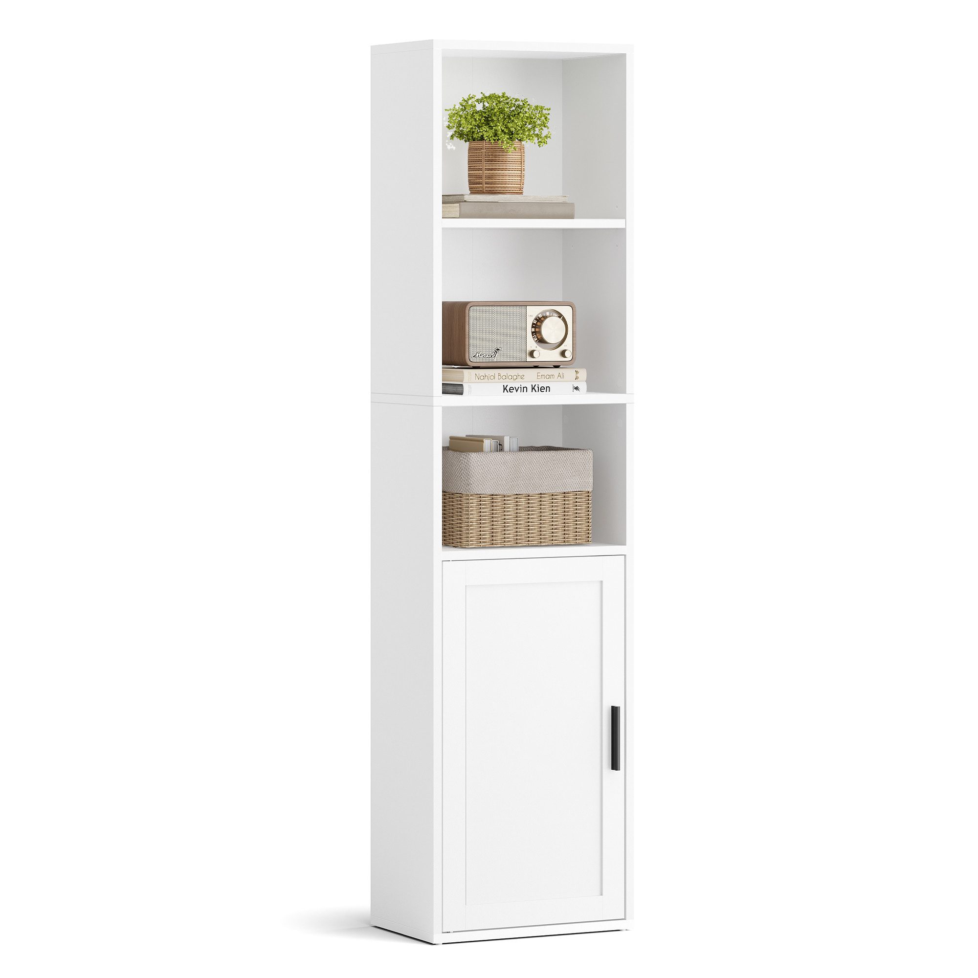 Bücherregal Standregal mit Tür, für Wohnzimmer, Homeoffice, Esszimmer