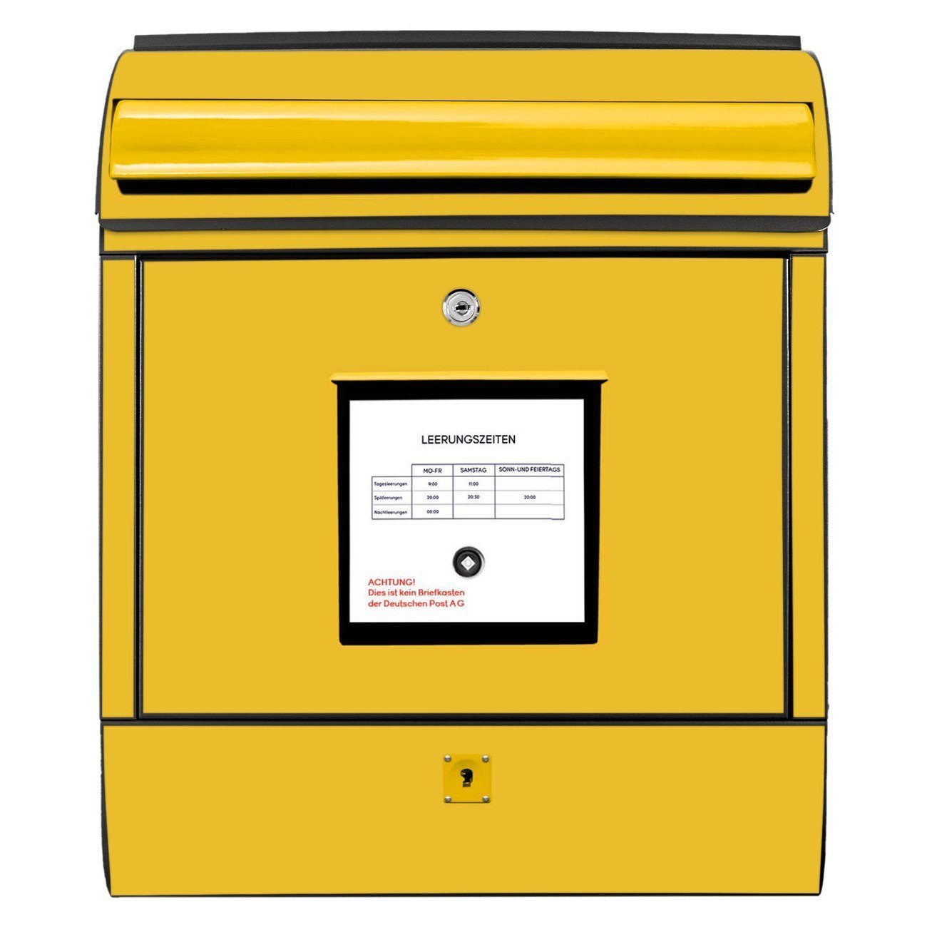 x x 14cm 47 banjado (Wandbriefkasten schwarz Gelb Stahl mit Wandbriefkasten Zeitungsfach), Briefkasten pulverbeschichtet, 39 witterungsbeständig,