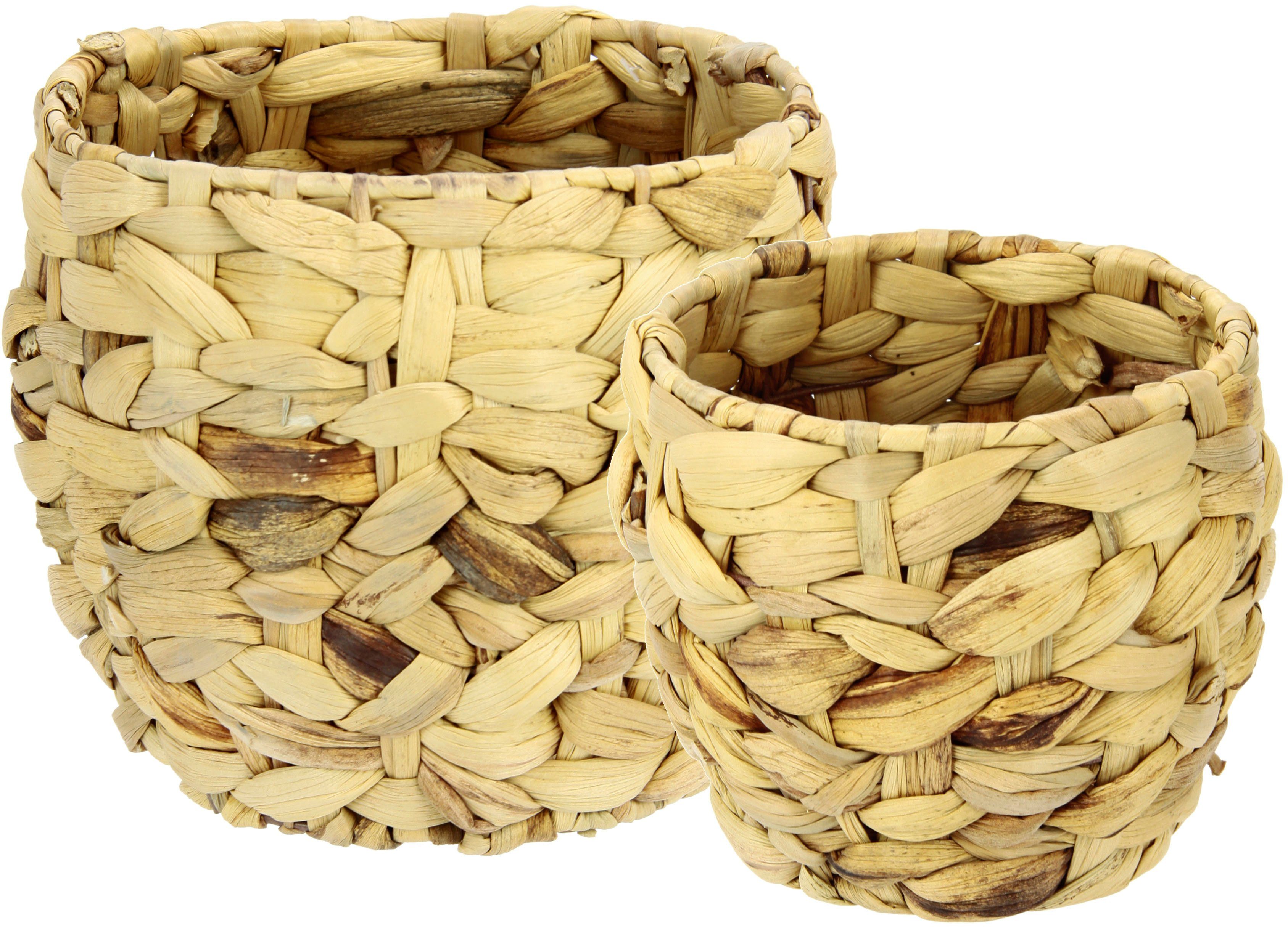 I.GE.A. Übertopf Aus Wasserhyazinthe, 2er Set, Pflanztöpfe aus Wasserhyazin günstig online kaufen