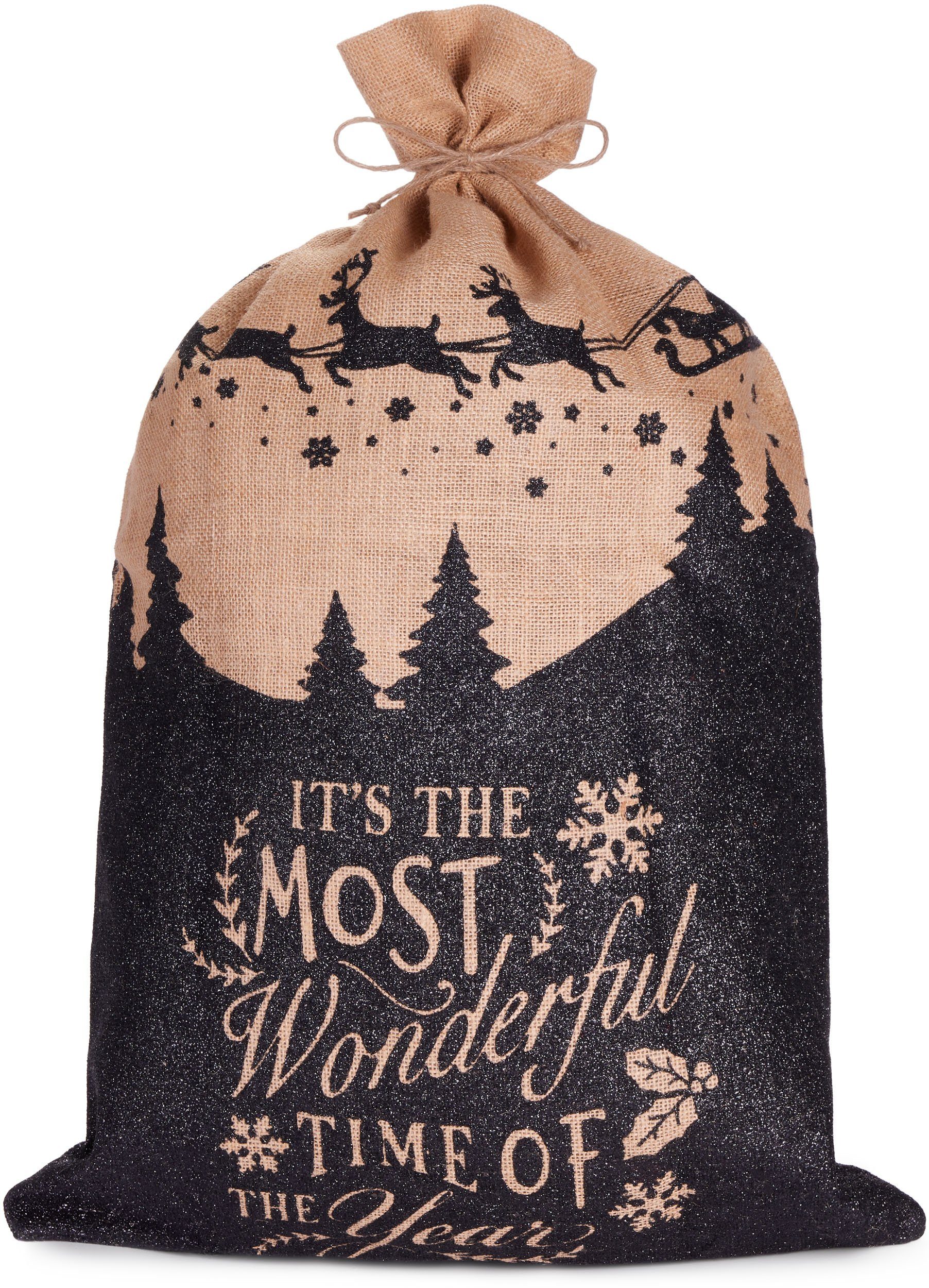 Aufbewahrungstasche Weihnachtssack Most Wonderful Time of the Year - 80 cm Geschenksack