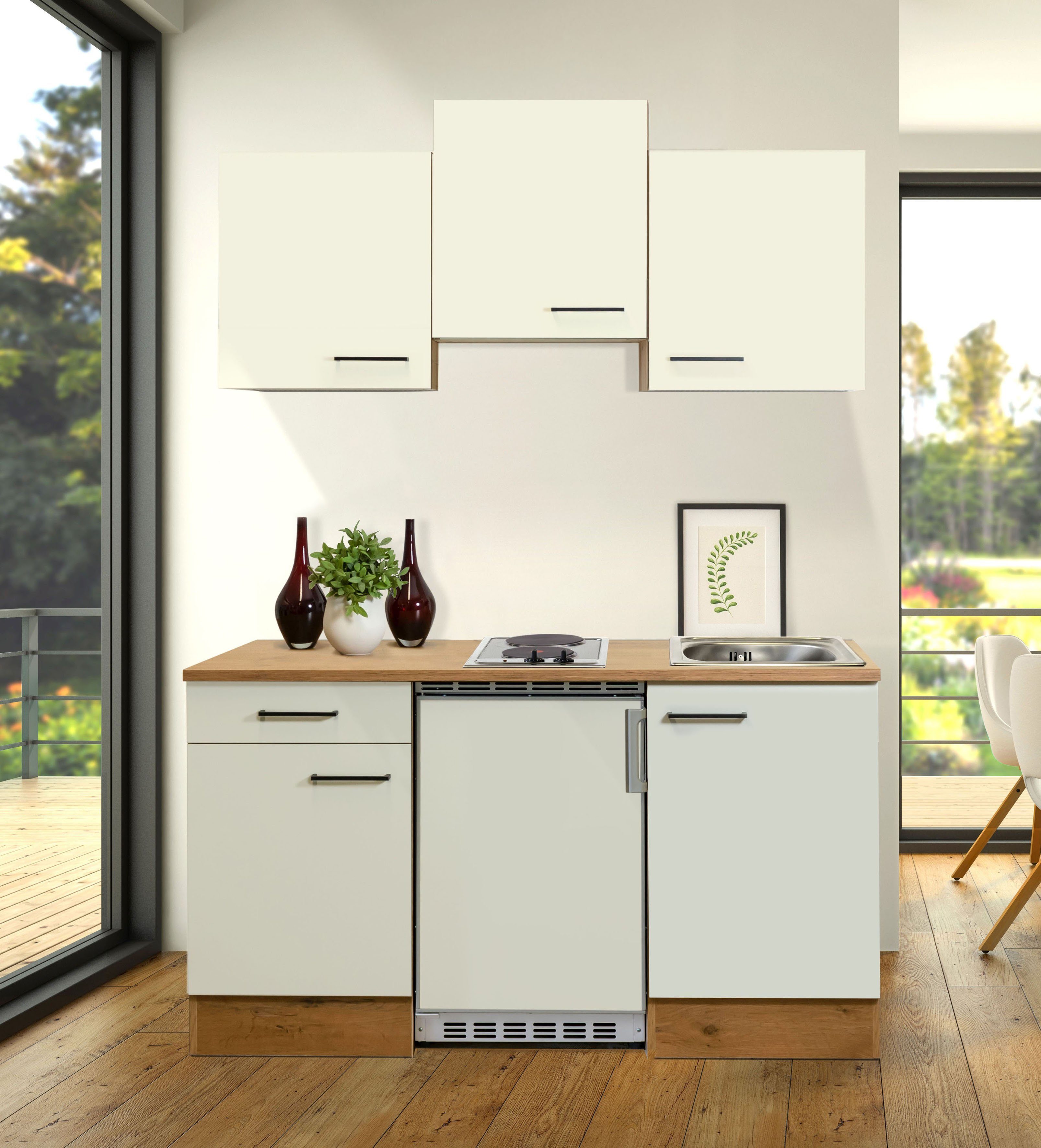 Flex-Well Pantryküche Vintea, mit E-Geräten, Breite 150, 5 cm