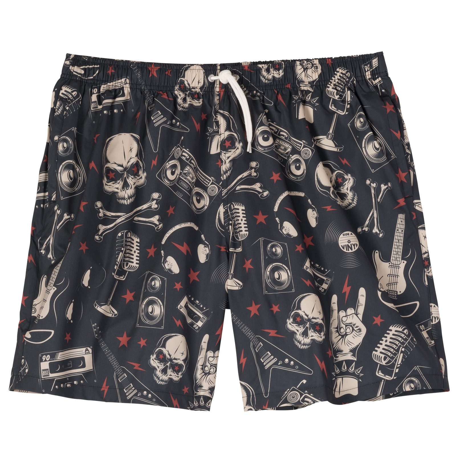 ABRAXAS Badeshorts Abraxas Übergröße Badeshorts Print schwarz-rot-beige