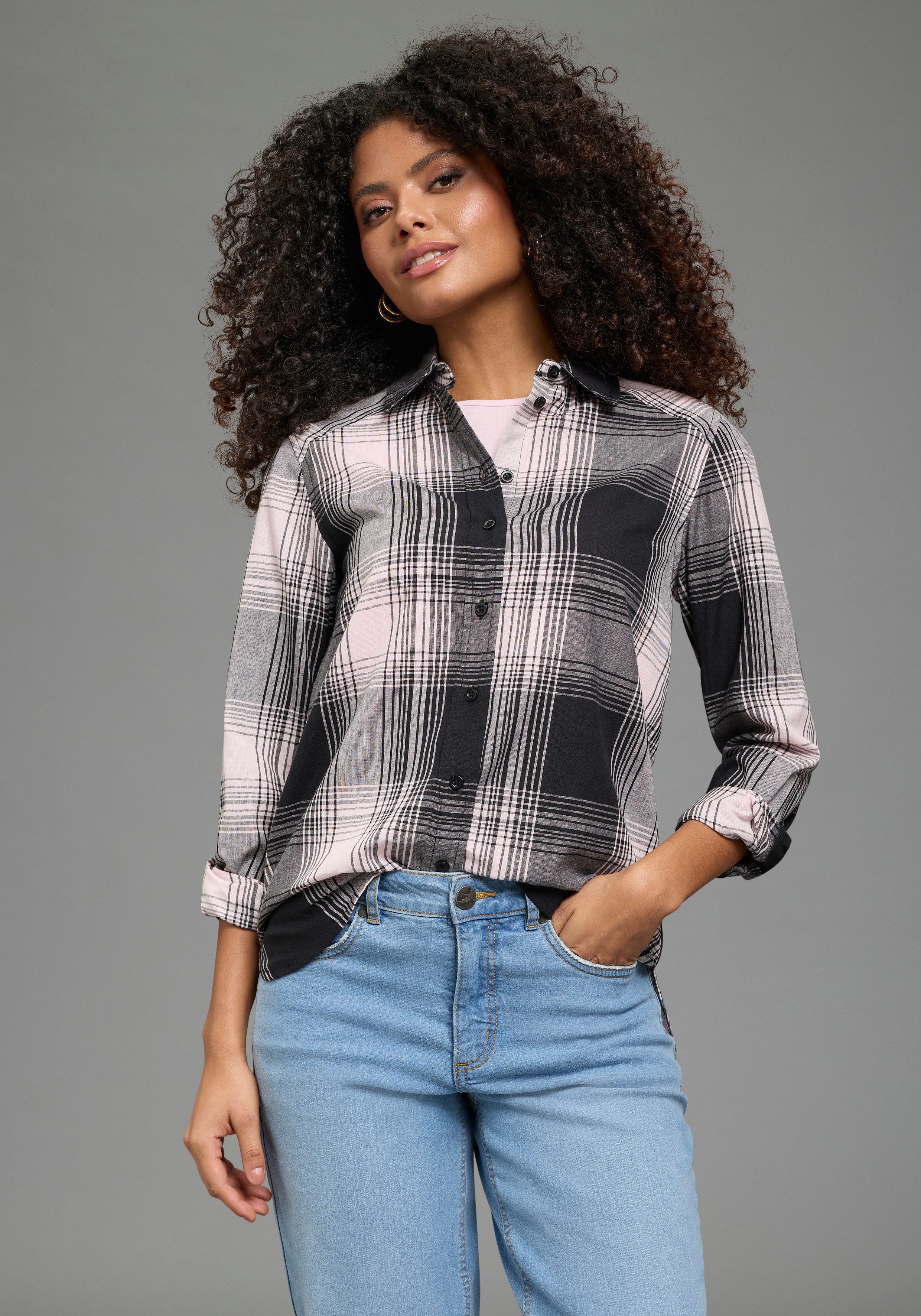 Laura Scott Karobluse klassische Bluse, kariertes Muster, aus leichter Web-Baumwolle. € 39,99, (€ 39,99 pro 1 Stk).