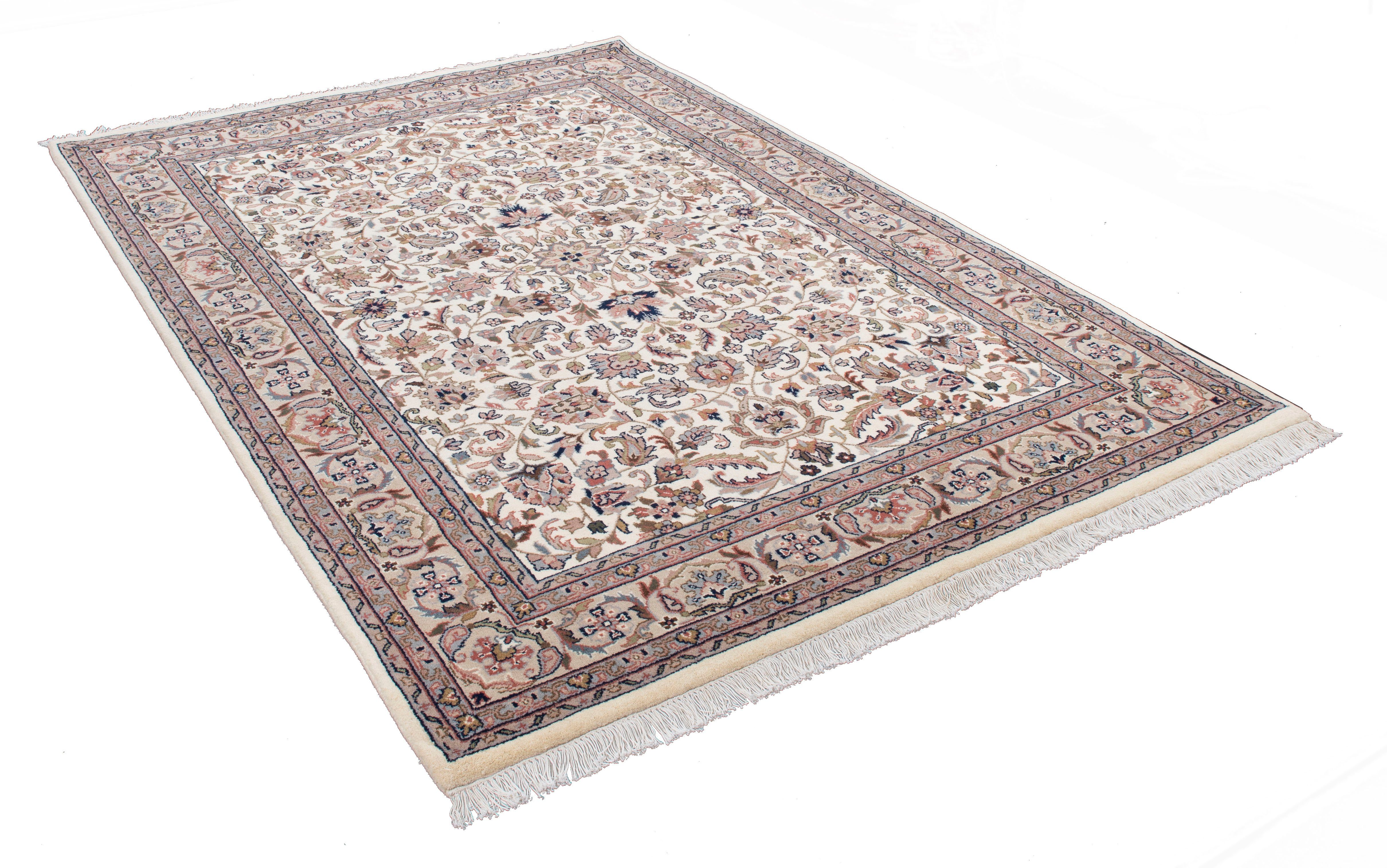 THEKO Orientteppich Benares Isfahan, rechteckig, Höhe: 12 mm, reine Wolle, handgeknüpft, mit Fransen