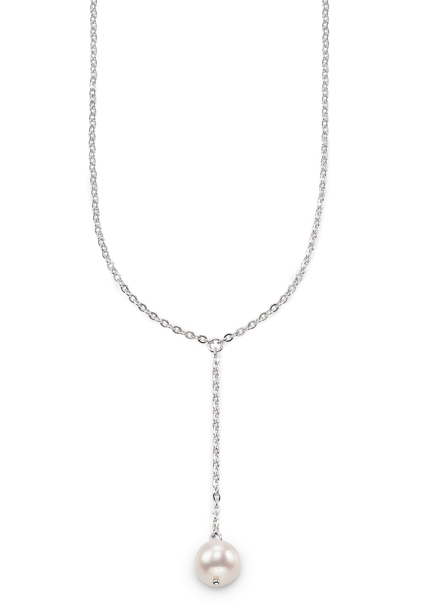 Bruno Banani Kette ohne Anhänger Schmuck Geschenk Silber 925 Halsschmuck Halskette Ankerkette Perle, mit Süßwasserzuchtperle