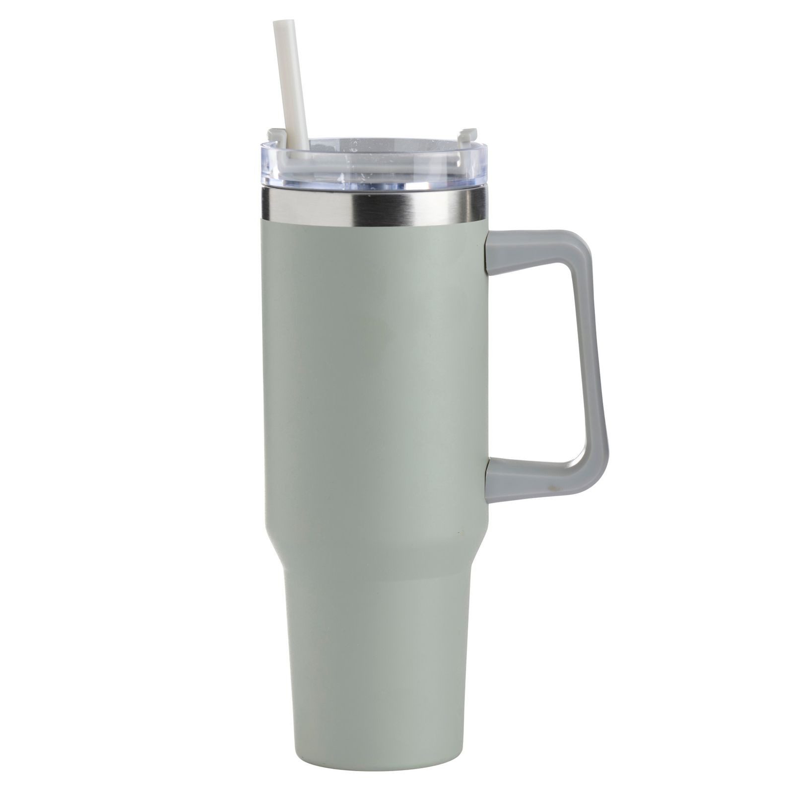 BURI Tasse Thermobecher mit Strohhalm 1100ml Trinkbecher Isolierbecher Edelstahl, Edelstahl