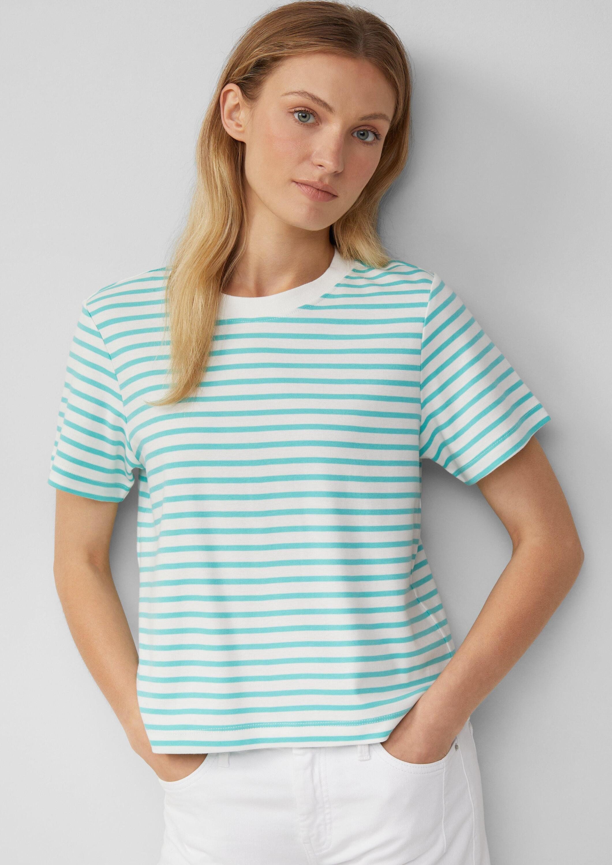 s.Oliver Kurzarmshirt T-Shirt Verkürztes T-Shirt aus Interlockjersey günstig online kaufen