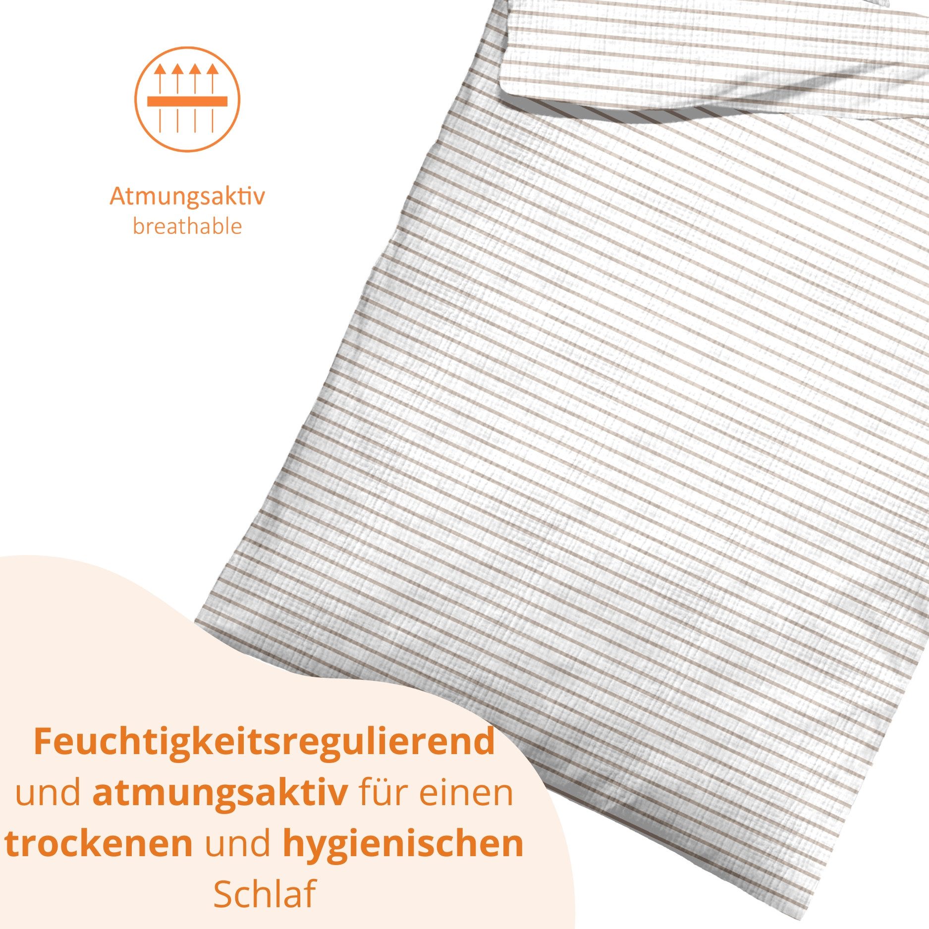 sleepling Bettwäsche Musselin Bettbezug, Musselin, natürlicher Knitter-Look