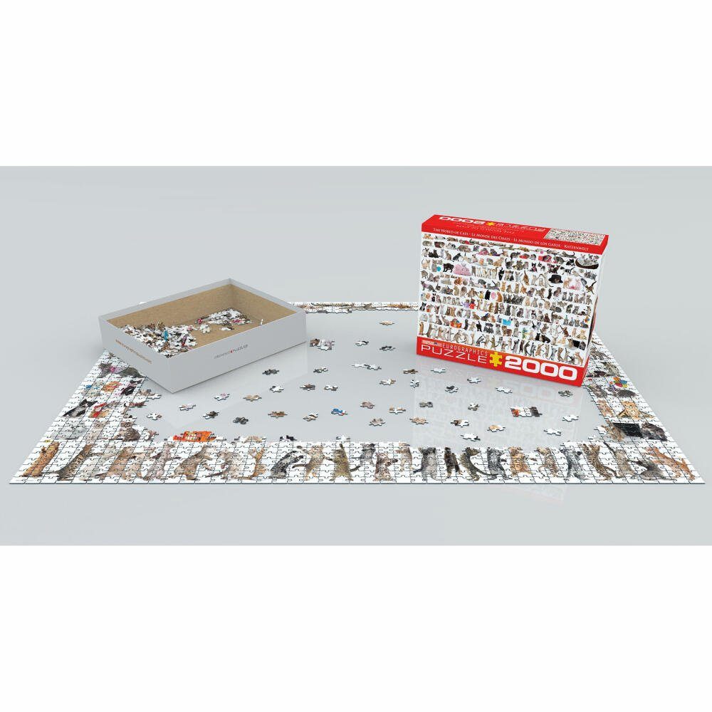 der 2000 Welt Puzzle Katzen, Puzzleteile EUROGRAPHICS