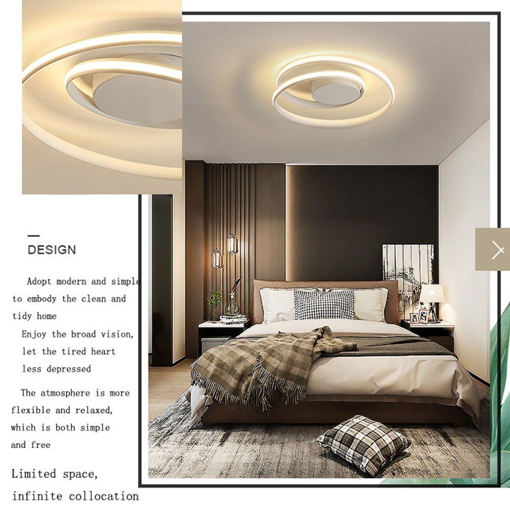 Daskoo Deckenleuchten 42W LED mit Schlafzimmer integriert, dimmbar Dimmbar Warmweiß/Neutralweiß/Kaltweiß, LED stufenlos Deckenleuchte LED Fernbedienung Wohnzimmer, Deckenlampe fest