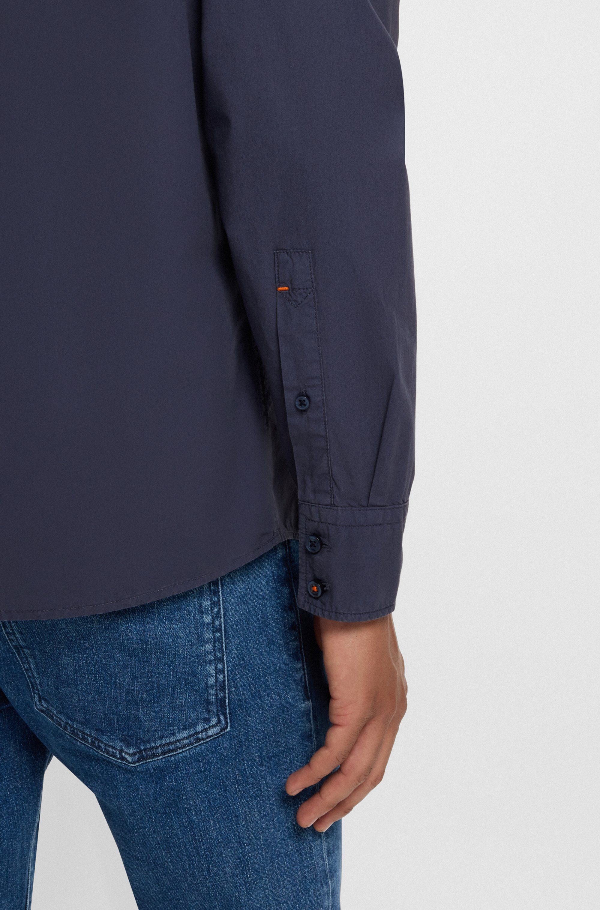 BOSS ORANGE Langarmhemd Relegant mit BOSS Stickerei