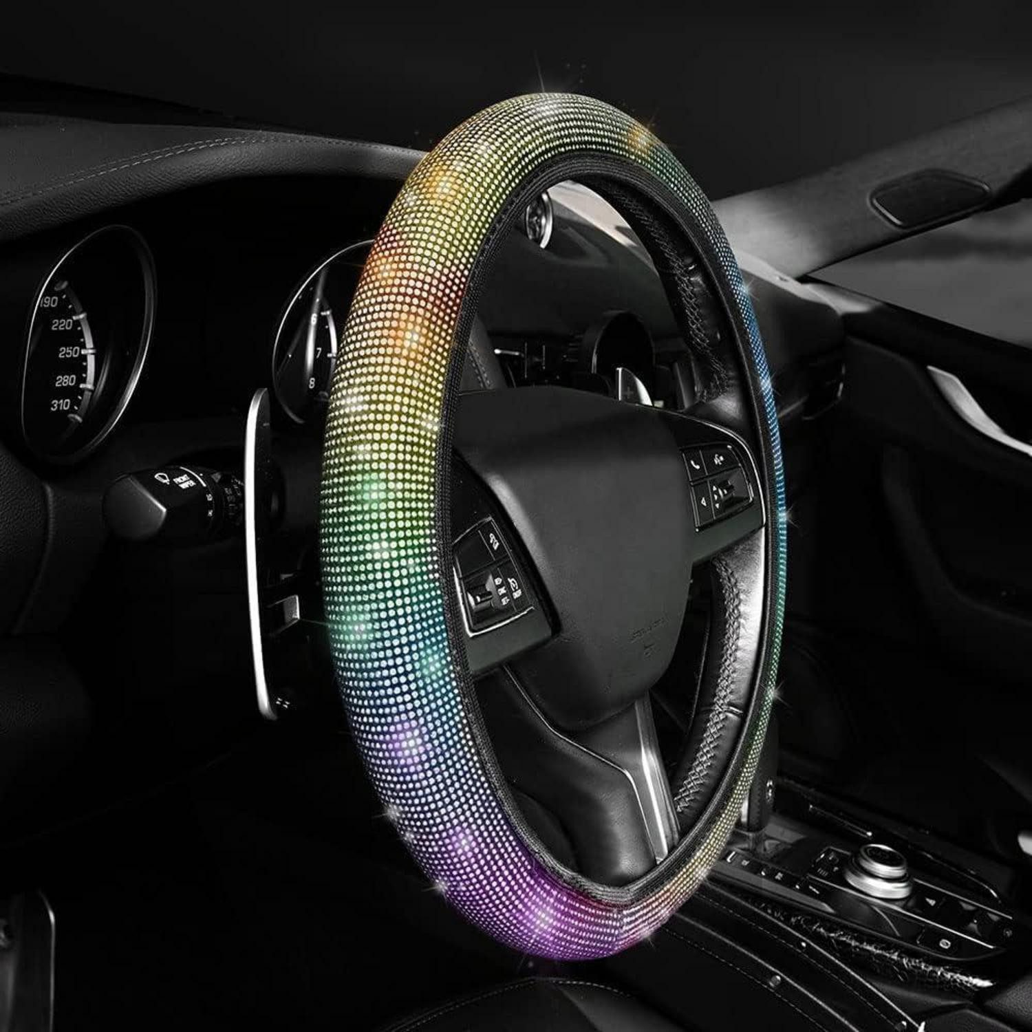 LuxusKollektion Lenkradbezug Lenkradbezug Glitzer Universal Auto Rhinestones Frauen Bunt