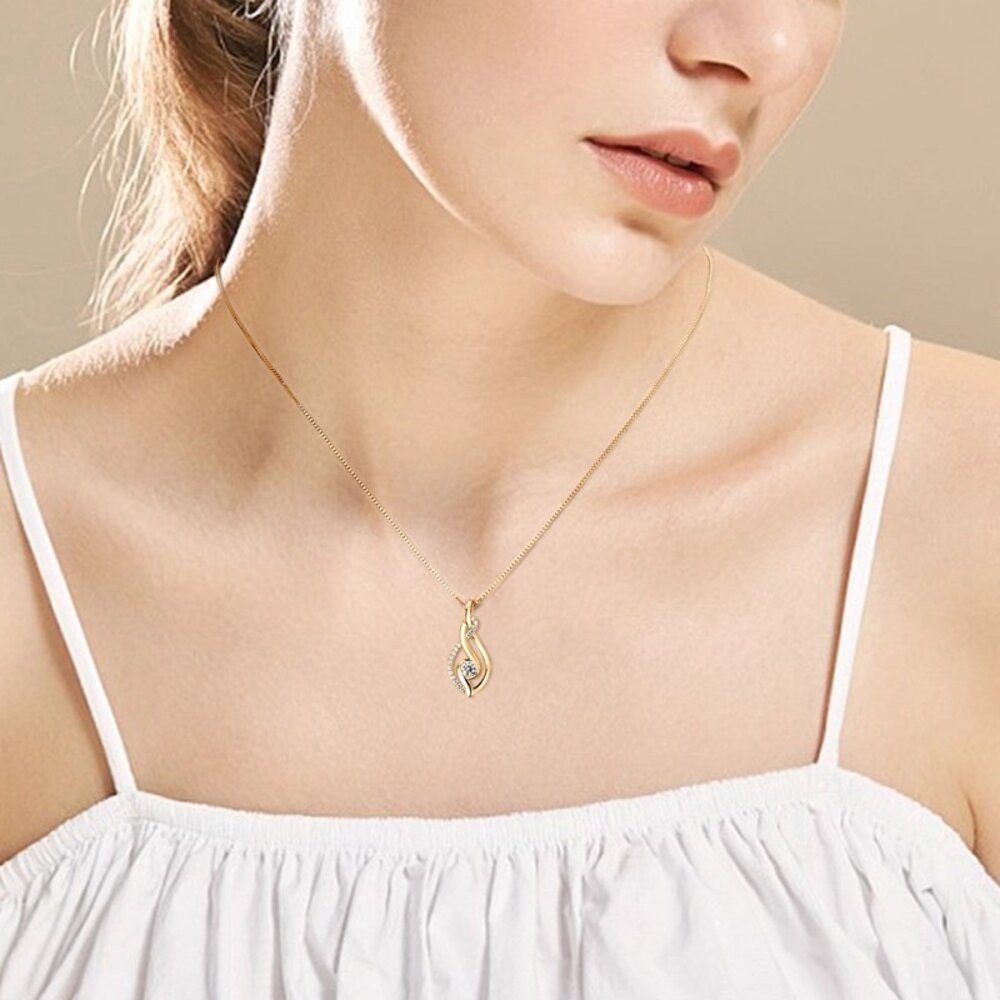 ROUGEMONT Kette mit Anhänger Exklusive Moissanit Halskette 925 Sterling Sil günstig online kaufen