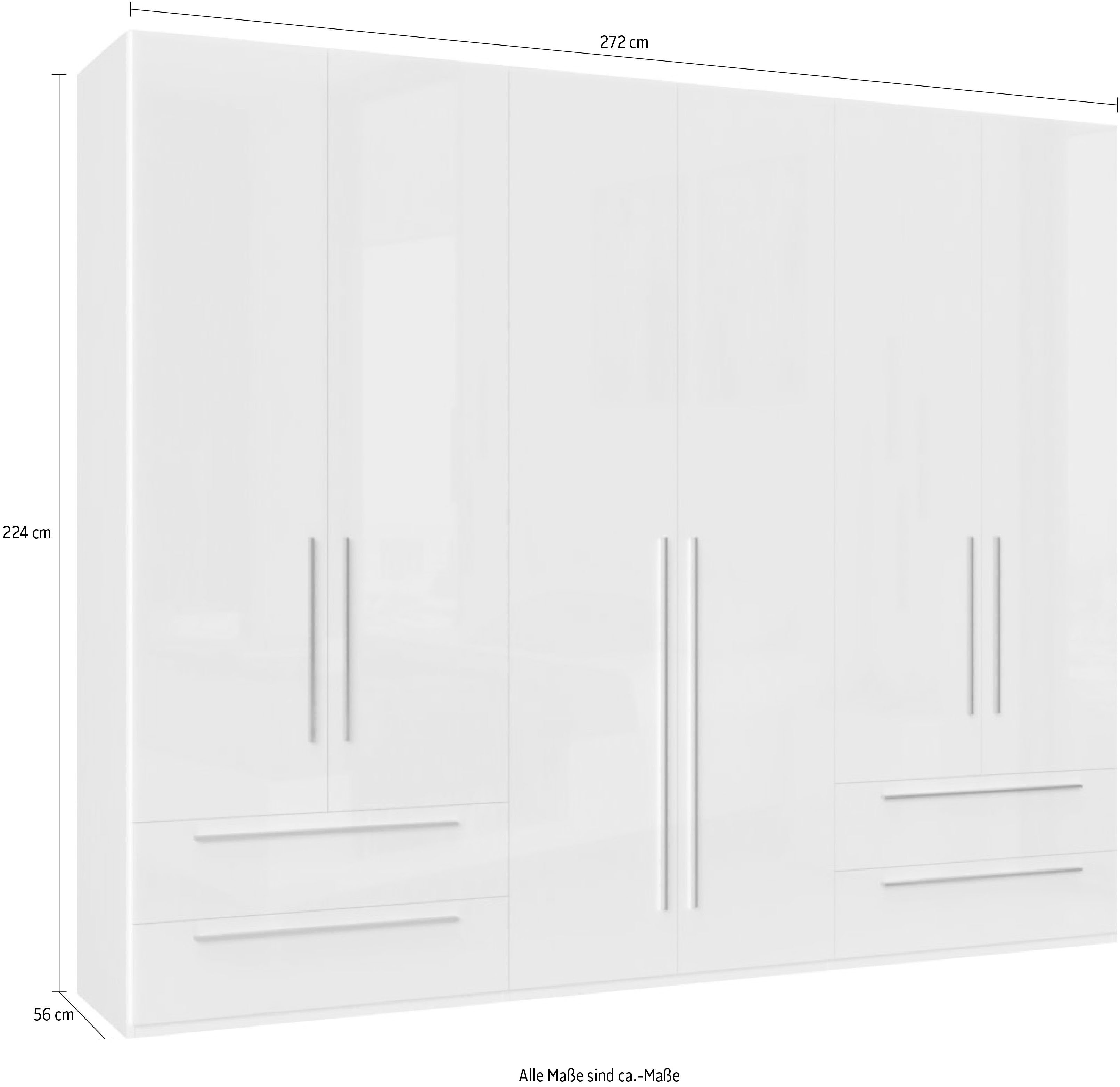 OTTO home Kleiderschrank Piano, UV lackiert, hochglänzend in beige oder weiß, FSC-zertifiziert (mit 4 Schubladen) 272 oder 317cm breit, Höhe 224cm, mit Soft-Clo – Bild 4 von 5