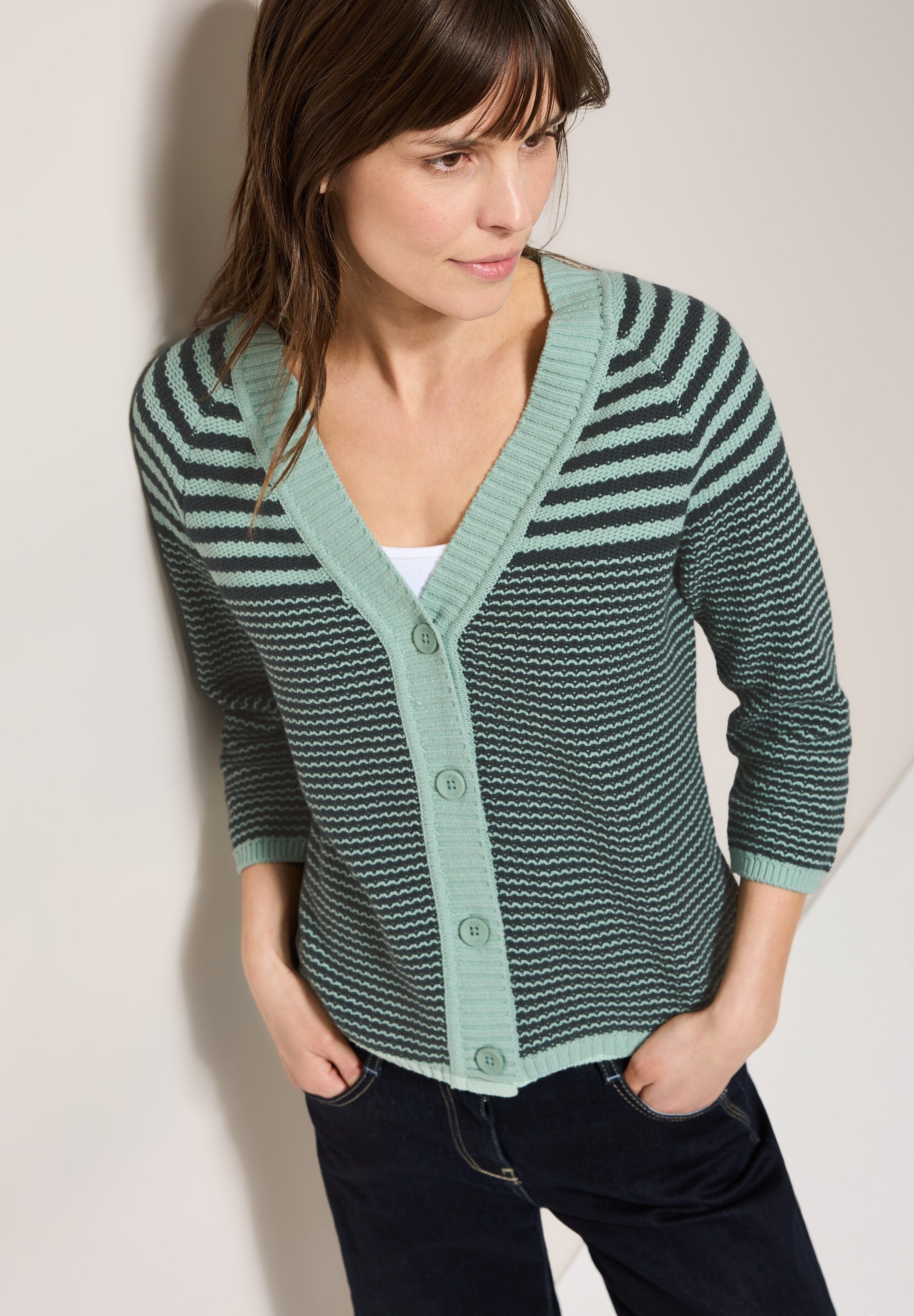 CECIL Strickjacke mit Streifenmuster günstig online kaufen