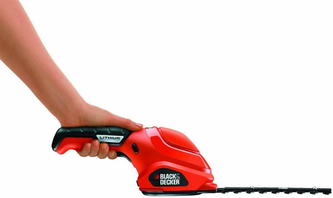 Black + Decker Akku-Strauchschere Akku Strauchschere, 3,6V Li-Ion, 15 cm Ladestation/kabel enthalten, (1 St)